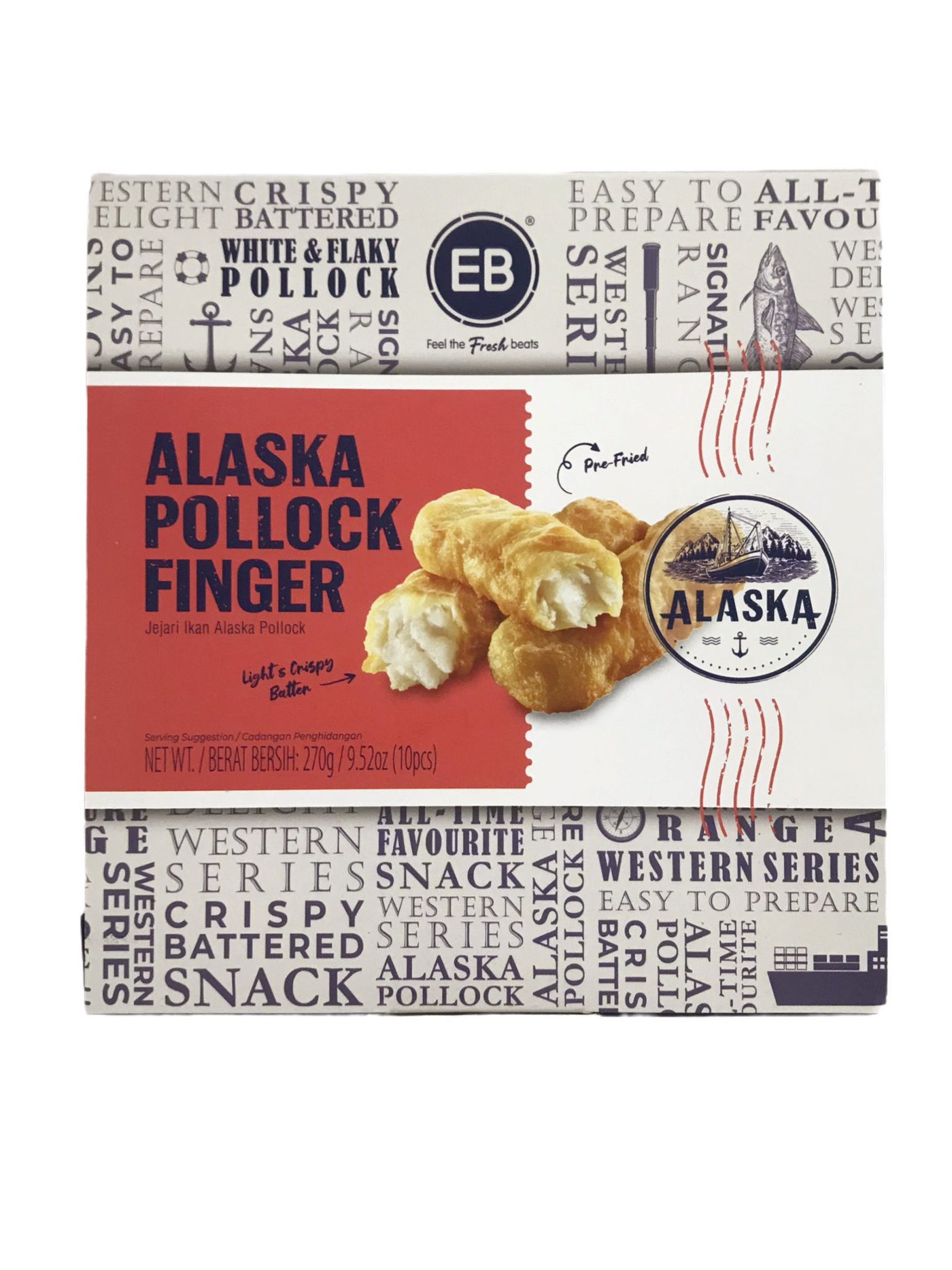 "EB" Alaska Pollock Finger 10pc (Halal-Certified)