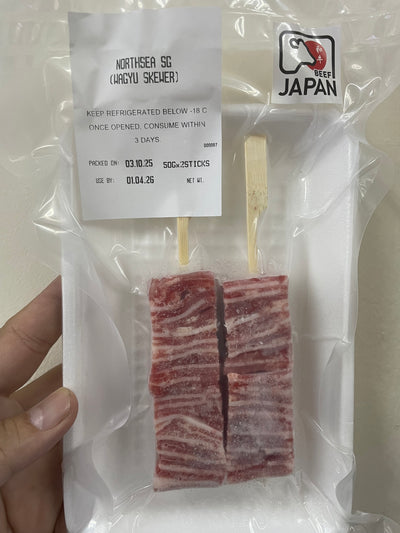 PREMIUM A4/A5 Frozen Wagyu Skewers (50g/stick x 2sticks/tray)