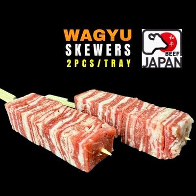 PREMIUM A4/A5 Frozen Wagyu Skewers (50g/stick x 2sticks/tray)