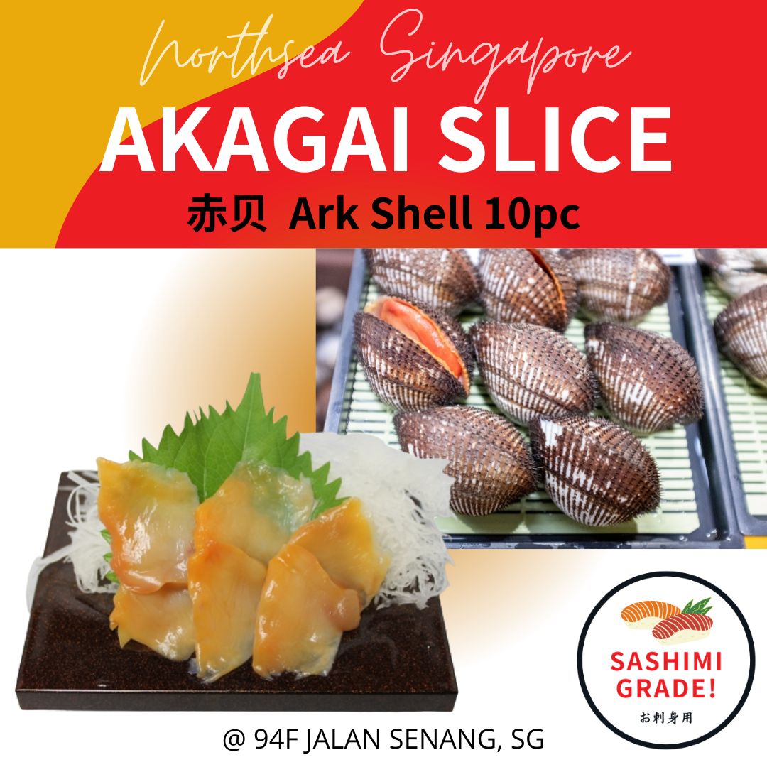 Ark Shell Fresh Akagai Ark Shell 10pc/pkt (Sashimi Grade) – Northsea Singapore